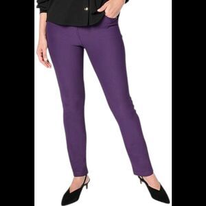 Antthony Women's Ottoman Knit Pull-On Straight Leg Pant Aubergine - Regular
